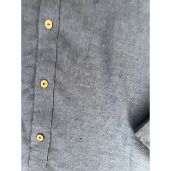 UNTUCKit Mens Long Sleeve Button Up Shirt Size 3XL Blue Linen Wrinkle Resistant - Picture 4 of 8